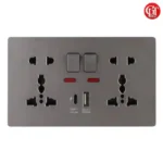 Electrical Wall socket Panel with USB Charger,Type-C port,18W fast charging and 5V/3100mA USB port.