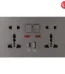 Electrical Wall socket Panel with USB Charger,Type-C port,18W fast charging and 5V/3100mA USB port.