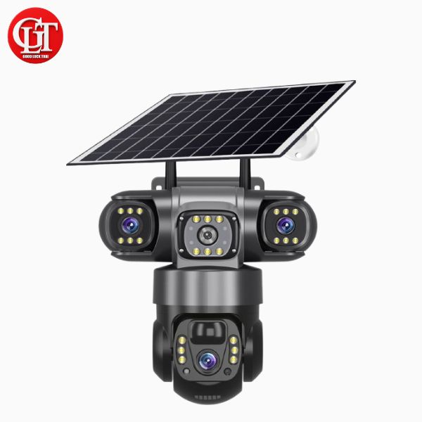 Untitled design (1) PTZ security camera(V380 PRO Solar 3 Lens 4G Camera) - Image 1