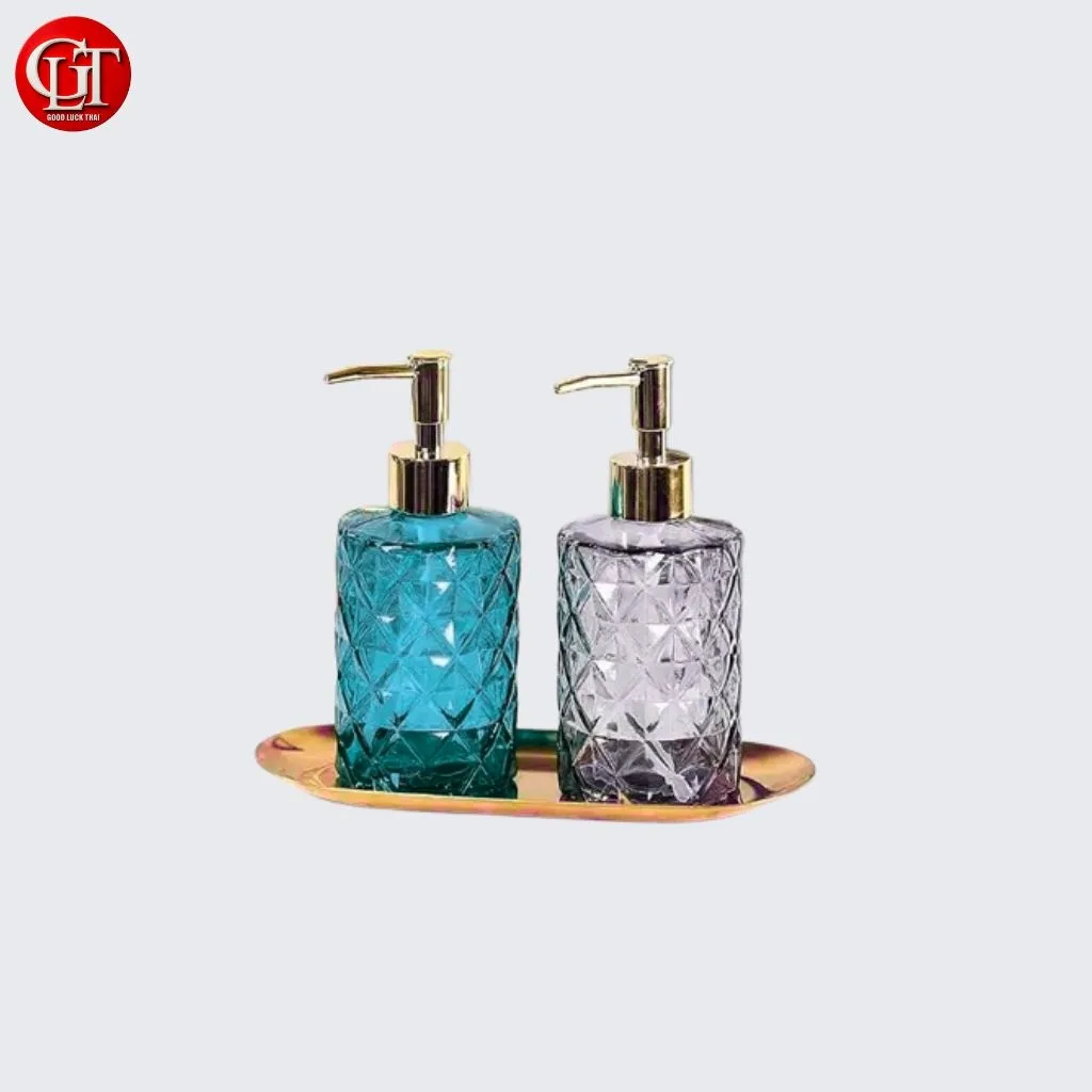 Untitled design v Glass Soap Dispenser with Metal Pump 1 Piece - Image 1
