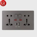 Electrical Wall socket Panel with USB Charger,Type-C port,18W fast charging and 5V/3100mA USB port.