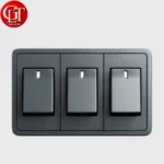 Modern, Dark grey, Triple-gang Electrical Switch