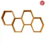 Hexagon Wood Wall Shelf