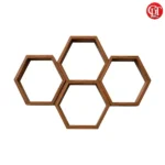 Hexagon Wood Wall Shelf - Image 4