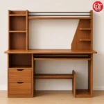 Study And Computer Desk Combined With Bookshelves